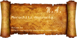 Merschitz Asszunta névjegykártya